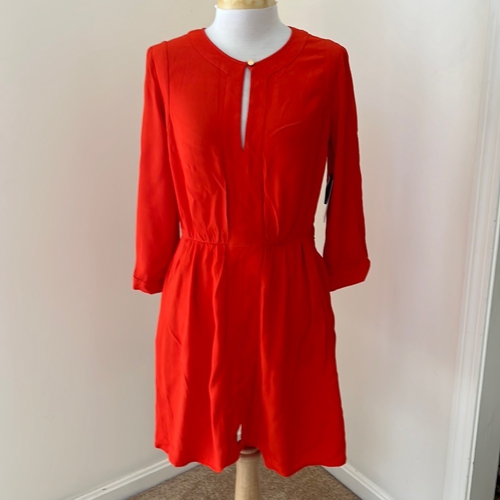 New! Juicy couture SZ 6, firecracker red/ vibrant orange Edith dress.